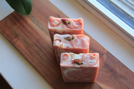 Rose Lavender Shea Butter Soap, handmade soap, cold-process, vegan, palm oil free, essential oils