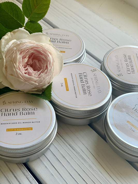 Citrus Rose hand balm, hand salve, hand lotion for dry hands and elbows, Christmas gift