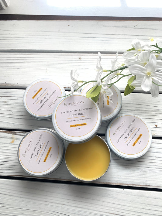 Lavender Chamomile  hand balm, hand salve, hand lotion for dry hands and elbows, Christmas gift